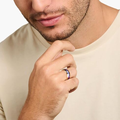 JEWPER 8mm Men Womens Wedding Band Tungsten Rings Black Blue rose gold Fashion Promise Carbide outer ring Inlaid Opal groove design Matte Finish Edge Comfort Fit Size(11) in Saudi Arabia