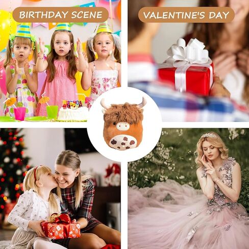 18 '' بقرة المرتفعات الاسكتلندية القطيفة اللعب لطيف لينة بقرة المرتفعات محشوة الحيوان وسادة kawaii براون رقيق البقرة Plushie للأطفال الفتيات الفتيان عيد ميلاد عيد الحب in Kuwait