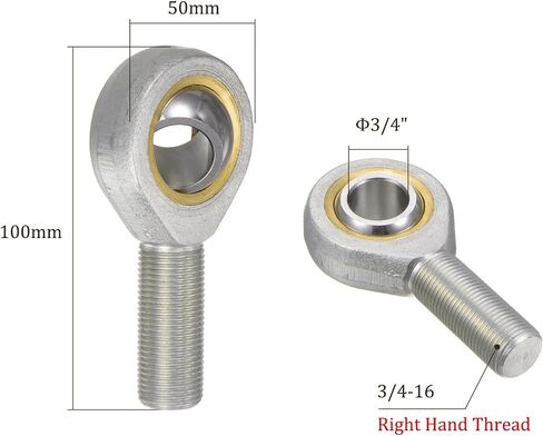 4pcs POSB4 Rod End Joint Bearing - [1/4" Bore, 1/4-28 UNF Right Hand Thread] Male Rod End with Jam Nuts, 45# Carbon Steel in Saudi Arabia