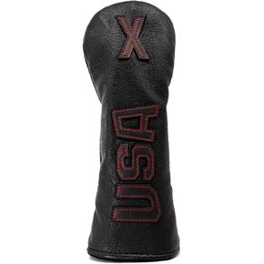 USA Patriotism Golf Driver 3 5 Wood Head Cover Headcover, Rotatable Hybrid Headcover - Red Stitching USA Golf Club Head Cover for Dirver, 3 5 Woods, Hybrids Fits for All Brand