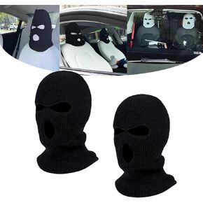 2Pcs Car Headrest Covers, Soft Fabric Breathable Car Headrest Protector, Funny Hat Car Decoration Interior Accessories, Spoof Face Car Seat Head Rest Cover Protector for Most Cars,Trucks,SUV Models(B)