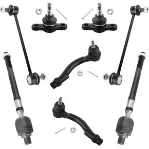 8Pc Front Suspension Kit Outer Inner Tie Rod End Link Sway Bar Lower Ball Joint Fit For Kia Sportage 2005-2010, For Hyundai Tucson 05-2009 Replace# ‎ES800036 ES800056 EV800095 K80510 K500012