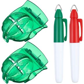 WILLBOND 2 Pieces Golf Ball Line Liner Drawing Marking Alignment Putting Tool and 2 Pieces Golf Ball Marker Pen, 4 Pieces Totally