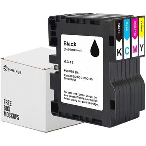 SG400 SG800 Sublimation Ink Cartridge 4-Pack High Yield Compatible for Sawgrass Virtuoso SG400 SG800 RICOH SG3110 SG2100N SG3100 Printer,1 Black,1 Cyan,1 Magenta,1 Yellow
