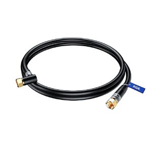RG6 COAXIAL Cable - Triple Shielded, Non-Oxygen Copper Cable Wire for TV, Internet & More - Flexible Coax Cable Cord 2ft / Black