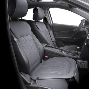 Elantrip Universal Fit Premium PU Leather Rear Car Seat Cover Protector - Adjustable Length 49-56'', Anti-Slip Bench Seat Cushion for 90% of Vehicles, Breathable, Waterproof, Black Bench