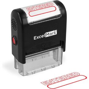 Entered Self Inking Rubber Stamp - Red Ink