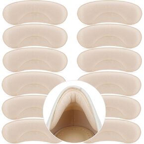 6 Pairs Heel Cushion Pads for Big Shoes Loose Shoes, Heel Protectors for Blisters Friction and Heel Pain, Anti-Slip Heel Grips to Make Shoes Fit Tighter