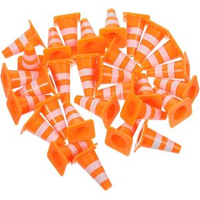 30Pcs Mini Traffic Cones, 1in Mini Traffic Cones Roadblock Signs, Training Roadblock Cones Traffic Scene Roadblocks, Multifunctional Building Theme Party Sports Activity Cones