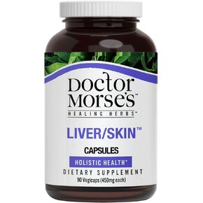 Doctor Morse's Liver/Skin Care Supplement - Natural Digestive System Health & Elimination Support - Organic & Naturopath Formulated - Milk Thistle seed, Burdock, Bayberry, Dandelion Root - 90 Capsules