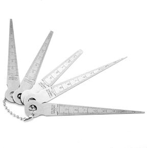 Garosa Welding Taper Feeler Gauge Rulers Stainless Steel Hole Inspection Tool Gap Measuring Tool 10mm Welding Gauge Test Ulnar for Measuring Gap Width Thickness