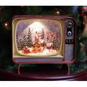 Acrylic LED & Water Spinning Retro TV BO, light up, 3AA Batteries not included