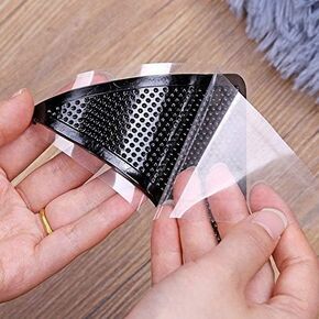 AALFA 8+8Pcs Grippers for Rugs, Non Slip Rug Stickers for Hardwood Floors and Tiles, Reusable and Washable Rug Carpet Rugs, Dual Sided Adhesive Rug Pads Keep Corners Flat