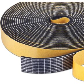 Multi-Purpose Weather Stripping Seal Strip - Strong Adhesive Foam Tape for Doors and Windows, Weatherproof, Soundproof, Gap Filler, Easy-to-Cut Insulation Tape 2 Rolls x 13Ft, 1/2" x 1/16" in Saudi Arabia
