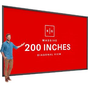 شاشة عرض بإطار ثابت من KHOMO GEAR - غير لامعة 100 بوصة - معلقة على الحائط - 4K - 8K Ultra HD، HDTV، HDR وActive 3D، غطاء قصير جدًا - تنسيق 16:9 in Kuwait