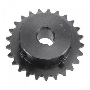 uxcell 25 Tooth Roller Sprocket, #25 Chain Single Strand 1/4" Pitch, 12mm Bore Black Oxide C45 Carbon Steel, 4x1.8mm Keyway with Set Screws for ISO 04C