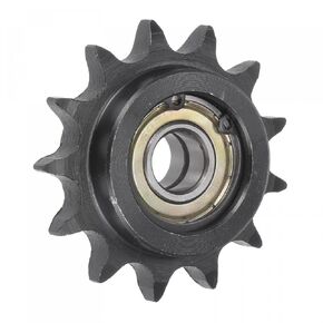 uxcell Chain Idler Sprocket, 12mm Bore 1/2" Pitch 15 Tooth Tensioner, Black Oxide Finish C45 Carbon Steel with Insert Double Bearing for ISO 08B Chains