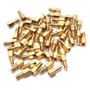 Xiaoyztan 50 Pcs M3x5+6mm Male-Female Brass Hex Standoff Spacer Screw Nut for Motherboard DIY