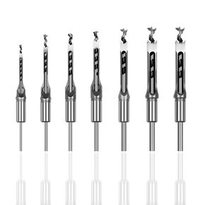 Generic 7 Pcs Square Hole Drill Bit for Wood - Woodworking Mortising Chisel Drill Bit Set – 1/4-Inch to 5/8-Inch Variants - Efficient, Sharp & Durable, A00020