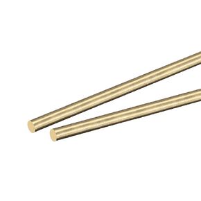 MECCANIXITY Brass Rod,Brass Solid Round Rod 6mm,1/4inch Diameter 100mm Length Lathe Bar Stock for RC Model Airplane Helicopter DIY Craft Pack of 2