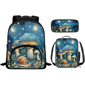 Corgi Print Backpack for Girls Preschool Kindergarten Bookbag Kids School Backpack with Lunch Box 3Pcs Lightweight Backpack Bookbags Set for School