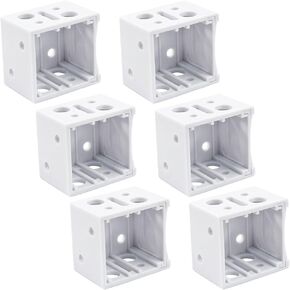Murtenze 6PCS 1 Inch Blind Brackets, Window Blind Headrail Holder White Profile Box Mounting Bracket
