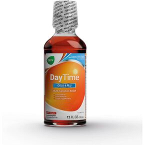 AXIV Daytime Multi-Symptom Day Relief for Cold, Cough, and Flu Symptoms, Non-Drowsy, Alcohol Free, Cold & Flu Relief Liquid Medicine, 12 FL OZ