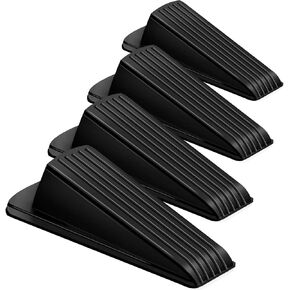 Door Stoppers for Bottom of Door on Floor, Premium Rubber Stoppers Wedge, Door Stops for Carpet Heavy Duty, Door Stoppers for Bottom of on Tile, Concrete, Wooden Floor, Door Gaps (Black, 2 Pack) in Kuwait