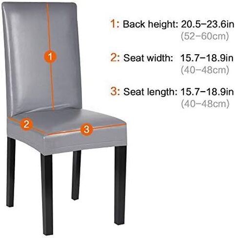 Dining Chair Covers, PU Leather Chair Slipcover Solid Waterproof and Oilproof Stretch Dining Chair Protector Cover (4 Sets, Deep Coffee) in Saudi Arabia