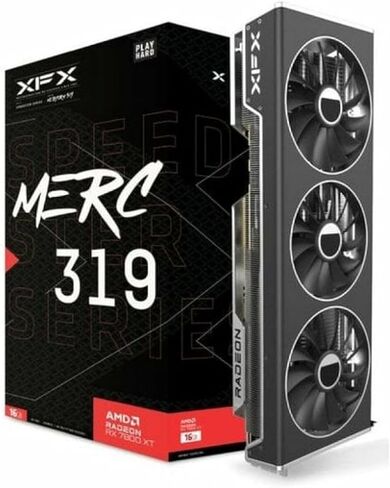 بطاقة رسومات الألعاب XFX Speedster QICK309 Radeon RX 7600XT باللون الأسود مع 16 جيجابايت GDDR6 HDMI 3xDP وAMD RDNA 3 RX-76TQICKBP in Kuwait