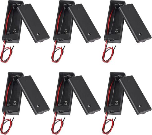 ACEIRMC 4 قطعة 8x1.5 فولت 12 فولت AA صندوق حامل البطارية مع تيار مستمر 5.5x2.1 مللي متر ذكر موصل السلكية تشغيل/إيقاف التبديل مع غطاء in Kuwait