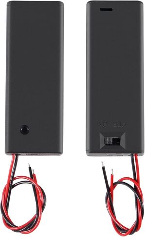 ACEIRMC 4 قطعة 8x1.5 فولت 12 فولت AA صندوق حامل البطارية مع تيار مستمر 5.5x2.1 مللي متر ذكر موصل السلكية تشغيل/إيقاف التبديل مع غطاء in Kuwait