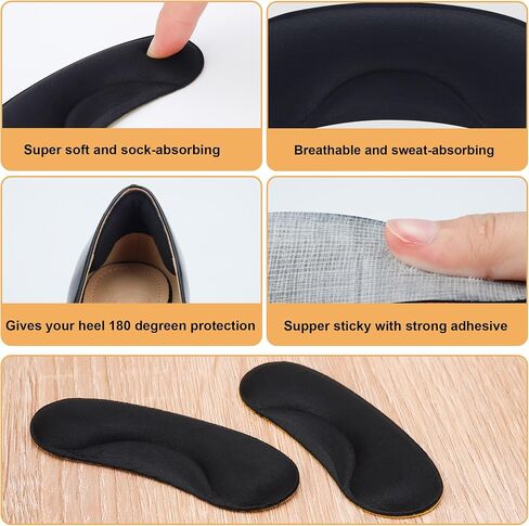 6 Pairs Heel Cushion Pads for Big Shoes Loose Shoes, Heel Protectors for Blisters Friction and Heel Pain, Anti-Slip Heel Grips to Make Shoes Fit Tighter in Saudi Arabia