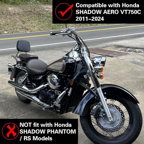 Sissybar Backrest and Luggage Rack for Honda Shadow Aero VT750C 2004-2023 (Chrome Finished) in Kuwait