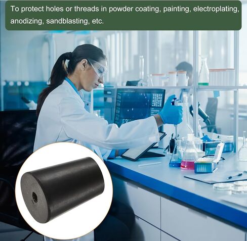 YOKIVE 10Pcs Rubber Stoppers with Hole, Tapered Plugs with High-Temperature Resistance | Protect Hole, Great for Lab Industry (Black, 10mm to 15mm) in Saudi Arabia