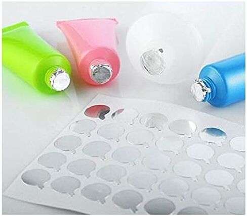 2 ورقة (240 قطعة) 9 مللي متر الفضة الألومنيوم احباط ملصق ختم للزجاجات سدادة لينة أنبوب الختم in Kuwait