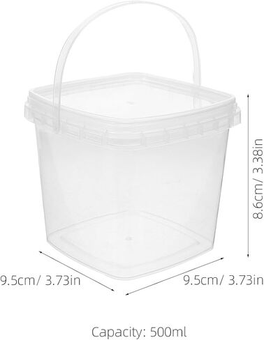 10pcs Ice Cream Bucket with Lid 300ml Clear Plastic Ice Cream Tub Small Bucket Freezer Food Storage Containers Reusable Pail for Food Drinks in Saudi Arabia