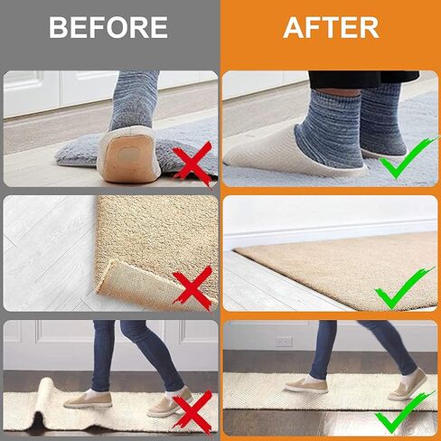 Upgrade Rug Grippers, 12 PCS Double Sided Non-Slip Washable Reusable, Keep Your Rug in Place & Make Corner Flat and Easily Peel Off in Saudi Arabia