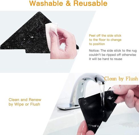 Upgrade Rug Grippers, 12 PCS Double Sided Non-Slip Washable Reusable, Keep Your Rug in Place & Make Corner Flat and Easily Peel Off in Saudi Arabia