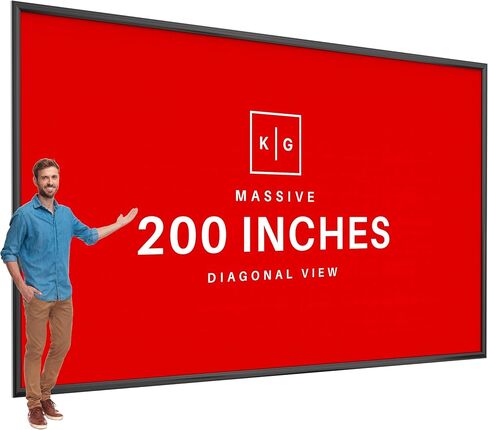 شاشة عرض بإطار ثابت من KHOMO GEAR - غير لامعة 100 بوصة - معلقة على الحائط - 4K - 8K Ultra HD، HDTV، HDR وActive 3D، غطاء قصير جدًا - تنسيق 16:9 in Kuwait