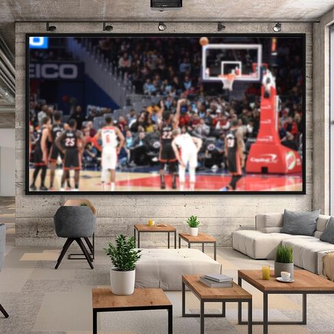 شاشة عرض بإطار ثابت من KHOMO GEAR - غير لامعة 100 بوصة - معلقة على الحائط - 4K - 8K Ultra HD، HDTV، HDR وActive 3D، غطاء قصير جدًا - تنسيق 16:9 in Kuwait
