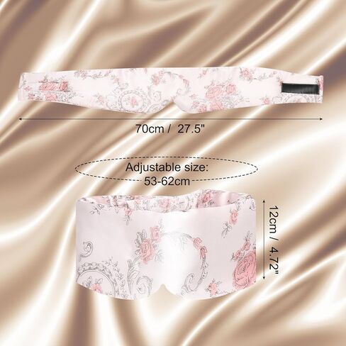 PATIKIL 100% Natural Silk Sleep Mask, Adjustable Soft Eye Mask Cooling Blackout Eye Cover with Storage Bags for Side Sleeping Women Men Travel, Dark Pink in Saudi Arabia