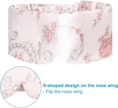 PATIKIL 100% Natural Silk Sleep Mask, Adjustable Soft Eye Mask Cooling Blackout Eye Cover with Storage Bags for Side Sleeping Women Men Travel, Dark Pink in Saudi Arabia