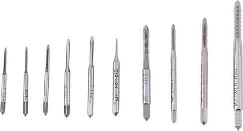 10PCS Mini Machine Hand Taps Set M1 to M3.5, Micro Tap and Die Set Micro Screw Extractor Set, Metric Thread Wire Tapping Hand Tool Kit for Repair Watch and Faucet in Saudi Arabia