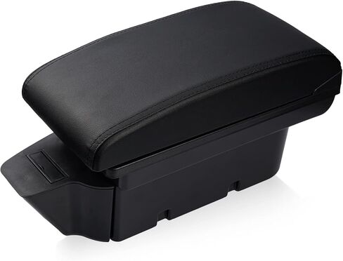 مخصص مناسب لصندوق مسند ذراع السيارة 2009-2013 Honda Fit Jazz Accessories تخزين وحدة التحكم المركزية طبقة مزدوجة 3 منافذ USB مسند الذراع صندوق منظم (أسود بالكامل) in Kuwait