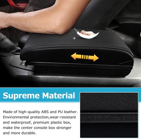 مخصص مناسب لصندوق مسند ذراع السيارة 2009-2013 Honda Fit Jazz Accessories تخزين وحدة التحكم المركزية طبقة مزدوجة 3 منافذ USB مسند الذراع صندوق منظم (أسود بالكامل) in Kuwait