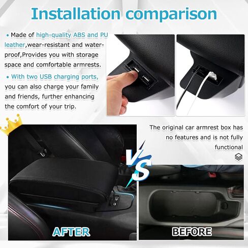 مخصص مناسب لصندوق مسند ذراع السيارة 2009-2013 Honda Fit Jazz Accessories تخزين وحدة التحكم المركزية طبقة مزدوجة 3 منافذ USB مسند الذراع صندوق منظم (أسود بالكامل) in Kuwait