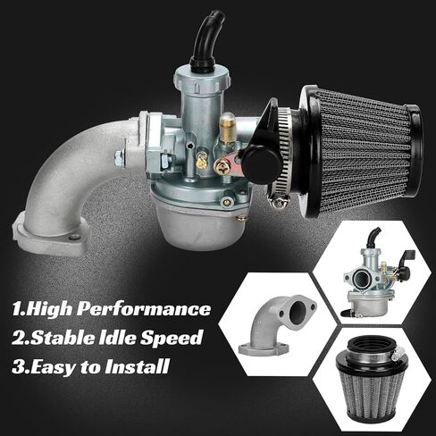 YOXUFA PZ22 22mm Carburetor Carb 38mm Air Filter Throttle Cable Grip Kit for 110cc 125cc ATV Pit Dirt Bike Coolster Mountopz SSR TaoTao DB14 DB24 Apollo Xpro Hawk 4 Stroke Engine Chinese Quad Parts in Saudi Arabia