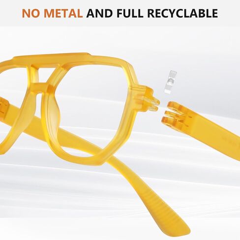 BFOCO Pilot Reading Glasses Metalless Screwless Spring Hinges 6 Pack Oversized Readers with Double Hinges for Women Men(+1.75) in Saudi Arabia