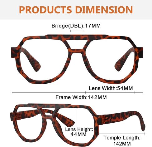 BFOCO Pilot Reading Glasses Metalless Screwless Spring Hinges 6 Pack Oversized Readers with Double Hinges for Women Men(+1.75) in Saudi Arabia